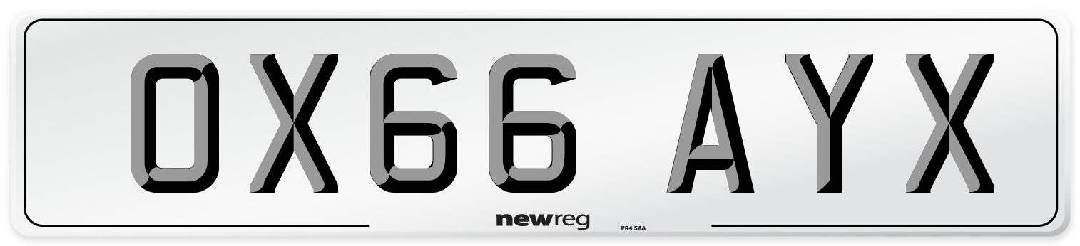 OX66 AYX Number Plate from New Reg